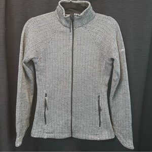 Title: Columbia Herringbone Full Zip Fleece Jacket Women’s XS Black White